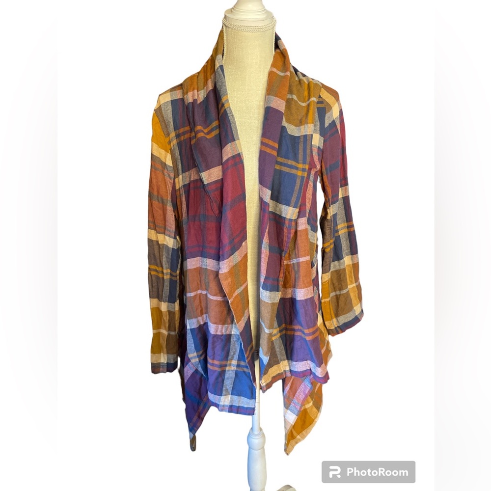 Cato Plaid Flannel Cover Up/Cardigan With Pockets - Picture 1 of 8